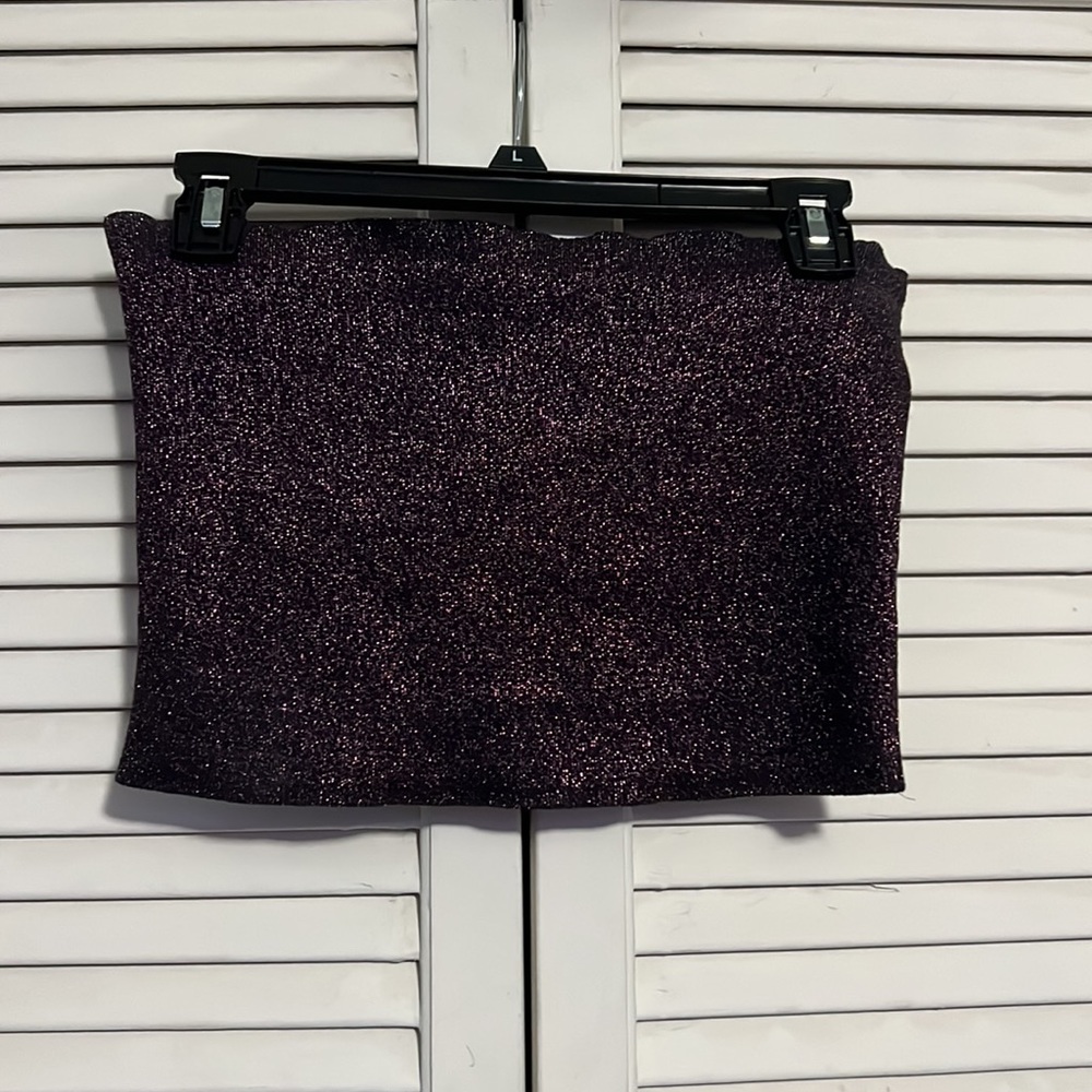 pink & black sparkly zara top